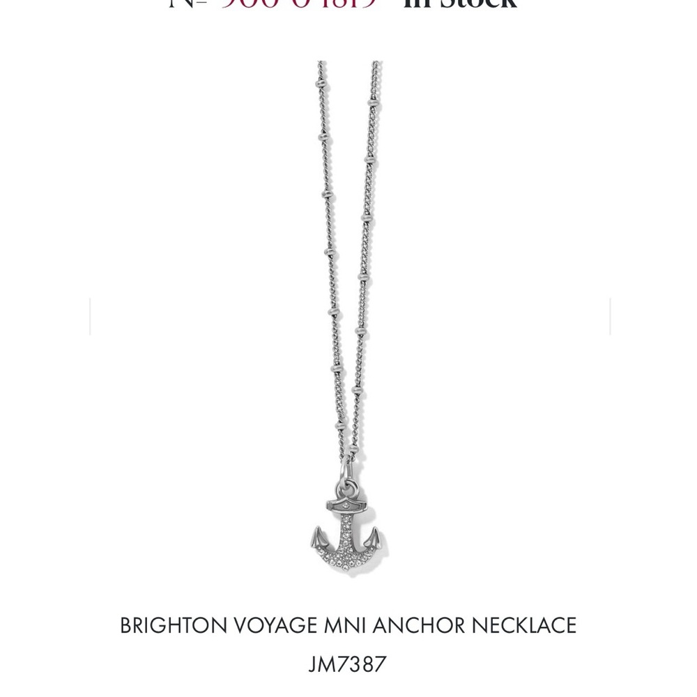 Brighton Silver Nautical Anchor Necklace
